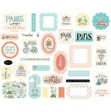 Carta Bella Cardstock Die-Cuts Ephemera 33/Pkg - Paris Icons