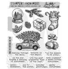 Tim Holtz Cling Stamps 7X8.5 - Home For Christmas CMS498