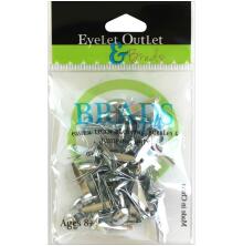 Eyelet Outlet Round Brads 8mm 40/Pkg - Silver