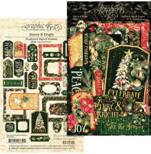 Graphic 45 Die-Cut Assortment - Merry &amp; Bright Tags &amp; Frames