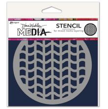 Dina Wakley MEdia Stencils 5X5 - Tire Tracks Coaster