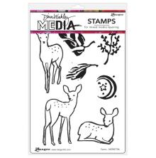 Dina Wakley MEdia Cling Stamps 6X9 - Fawns