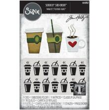 Tim Holtz Sizzix Sidekick Embossing Folder &amp; Die Set - Vault Fresh Brewed 666862