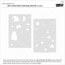 Lawn Fawn Coloring Stencils - Den Sweet Den LF3588