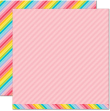 Lawn Fawn Really Rainbow Double-Sided Cardstock 12X12 - Pink Tutu