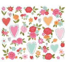 Simple Stories Bits &amp; Pieces Die-Cuts 41/Pkg - Heartstrings Floral