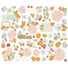 Simple Stories Bits &amp; Pieces Die-Cuts 55/Pkg - For The Record Floral