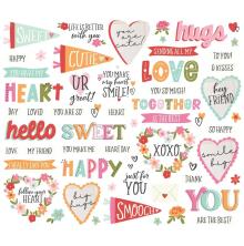 Simple Stories Bits &amp; Pieces Die-Cuts 55/Pkg - Heartstrings Sentiment