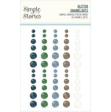 Simple Stories Enamel Dots 60/Pkg - Simple Vintage Fresh Snow