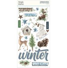 Simple Stories Chipboard Stickers 6X12 - Simple Vintage Fresh Snow