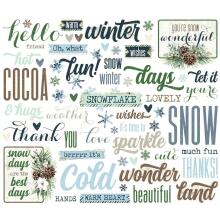 Simple Stories Bits &amp; Pieces Die-Cuts 58/Pkg - Simple Vintage Fresh Snow Sentime