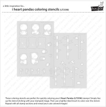 Lawn Fawn Coloring Stencils - I Heart Pandas LF3598