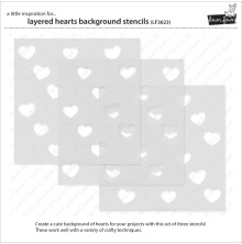 Lawn Fawn Stencils - Layered Hearts Background LF3623