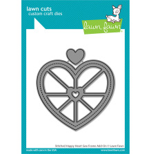 Lawn Fawn Dies - Stitched Happy Heart Geo Frame Add-On LF3613