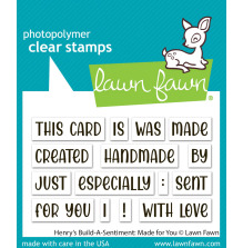 Lawn Fawn Clear Stamps 2X3 - Henrys Build-A-Sentiment: Made For You LF3606