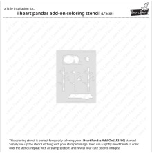 Lawn Fawn Coloring Stencils - I Heart Pandas Add-On LF3601