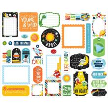 Echo Park Cardstock Die-Cuts Ephemera 34/Pkg - Blast Off Frames &amp; Tags