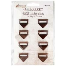 49 And Market Curators Essential Metal Index Clips 8/Pkg - Antique Brass