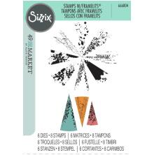 Sizzix Framelits Die &amp; A5 Stamp Set By 49 And Market - Build-A-Burst Artsy Lace Mix 666804