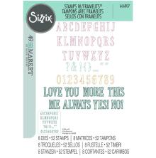 Sizzix Framelits Die &amp; A5 Stamp Set By 49 And Market - Fine Line Alpha 01 666807