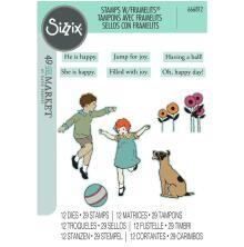 Sizzix Framelits Die &amp; A5 Stamp Set By 49 And Market - Play Time 666812