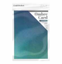 Tonic Studios Craft Perfect A4 Glitter Card - Under the Sea Ombre 8891E