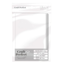 Tonic Studios Craft Perfect Cards &amp; Envelopes A2 50/Pkg - Bright White 9256E