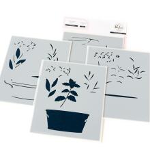 Pinkfresh Studio Stencils 4.25X5.25 4/Pkg - Herb Garden