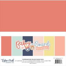 Echo Park Solid Cardstock Kit 12X12 - Baby On Board Girl