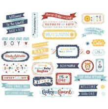 Echo Park Cardstock Die-Cuts 33/Pkg - Baby On Board Boy Titles &amp; Phrases