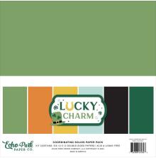 Echo Park Solid Cardstock Kit 12X12 - Lucky Charm