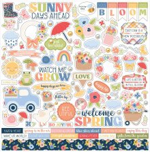 Echo Park Cardstock Stickers 12X12 - Blossoms And Bees