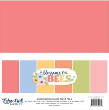 Echo Park Solid Cardstock Kit 12X12 - Blossoms And Bees