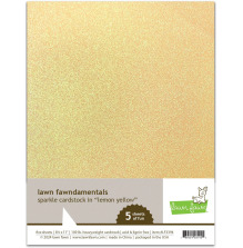 Lawn Fawn Cardstock - Sparkle Lemon Yellow LF3394