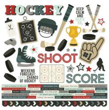 Simple Stories Sticker Sheet 12X12 - Hockey