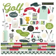 Simple Stories Sticker Sheet 12X12 - Golf