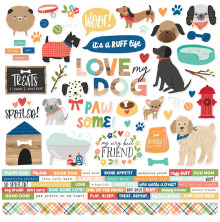 Simple Stories Sticker Sheet 12X12 - Fur Baby Dog