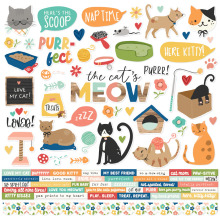 Simple Stories Sticker Sheet 12X12 - Fur Baby Cat