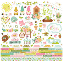 Simple Stories Sticker Sheet 12X12 - Tea Garden