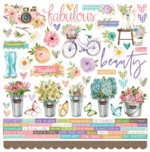 Simple Stories Sticker Sheet 12X12 - Simple Vintage Flower Shoppe