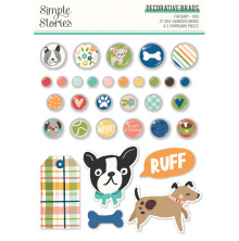 Simple Stories Self-Adhesive Brads - Fur Baby Dog