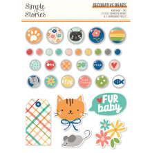 Simple Stories Self-Adhesive Brads - Fur Baby Cat