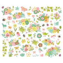 Simple Stories Bits &amp; Pieces Die-Cuts 79/Pkg - Tea Garden Floral