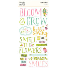 Simple Stories Foam Stickers 42/Pkg - Tea Garden