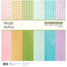 Simple Stories Basics Paper Pack 12X12 - Simple Vintage Flower Shoppe