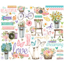 Simple Stories Bits &amp; Pieces Die-Cuts 55/Pkg - SV Flower Shoppe