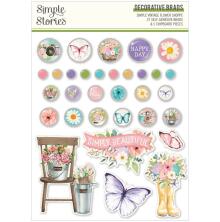 Simple Stories Self-Adhesive Brads - Simple Vintage Flower Shoppe