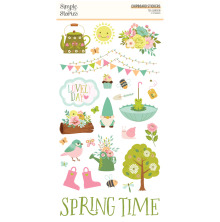 Simple Stories Chipboard Stickers 6X12 - Tea Garden