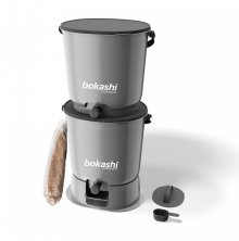 Startkit Bokashi Essential Gr - 2 kranhinkar med bas + 1 kg sv bokashistr