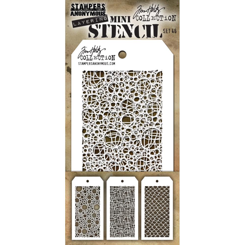 Tim Holtz Mini Layered Stencil Set 3/Pkg Set #46